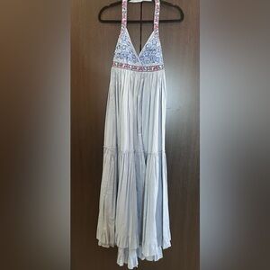 Moda International Maxi Dress with Embroidered bodice